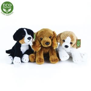 Plyšoví pes sedící mix 14cm, 3 druhy