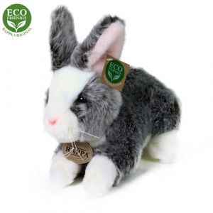 Plyšový králík šedý ležící 23 cm