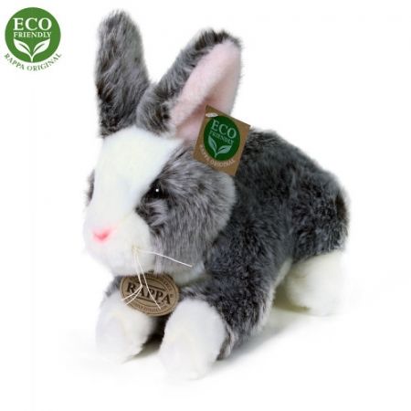 Plyšový králík šedý ležící 23 cm