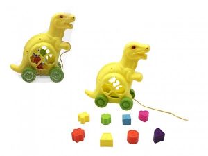 Vkládačka dinosaurus tahací plast