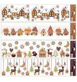 Okenní fólie pruhy 64 x 15 cm, perníčky