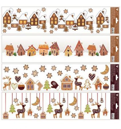 Okenní fólie pruhy 64 x 15 cm, perníčky