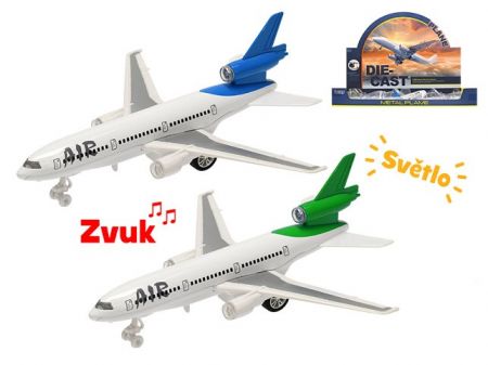 Letadlo dopravní kov 18cm zpětný chod