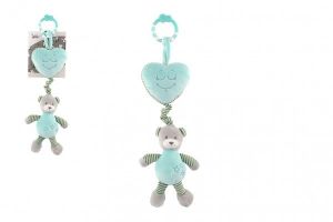 Medvěd se srdíčkem plyš závěs na postýlku/kočárek