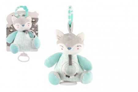 Liška chrastítko plyš závěs na postýlku/kočárek