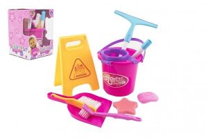 Uklízecí sada/uklízečka s doplňky, plast, v krabici