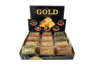 Sliz - hmota zlatá cihlička 9cm