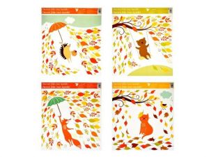 Okenní fólie 33x30 cm, podzimní zvířátka