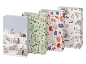 Sáček papírový vánoční KRAFT 10x18x6cm mix