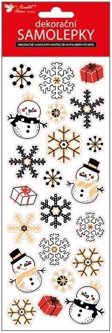 Samolepky s ražbou v lesku sněhuláci 10,5 x 30,5 cm