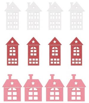 Dřevěné dekorace 4 cm, 12 ks v sáčku