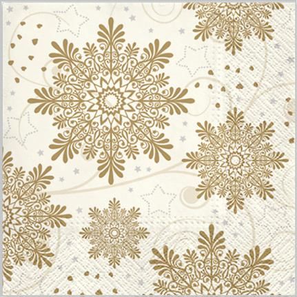 Ubrousky TETE vánoční Snowflakes Gold