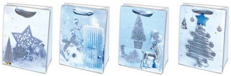 STIL Taška pap."M" light blue glitter