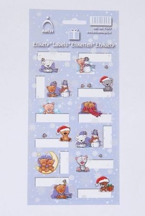 Vánoční etikety -medvídci
