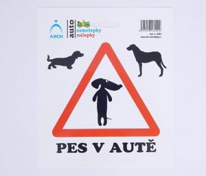 Samolepka "Pes v autě" - stojící
