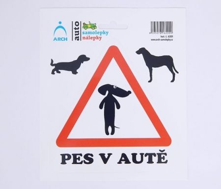 Samolepka "Pes v autě" - stojící