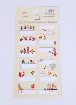 Vánoční etiketyna dárky - veselé obrázky