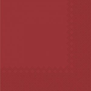 Ubrousek jednobarevný ČERVENÝ 3-vrstvý 33x33 cm