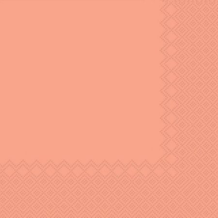 Ubrousek jednobarevný LOSOSOVÝ 3-vrstvý 33x33 cm