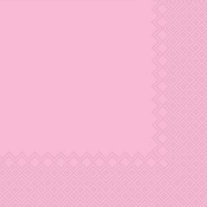 Ubrousek jednobarevný RŮŽOVÝ 3-vrstvý 33x33 cm