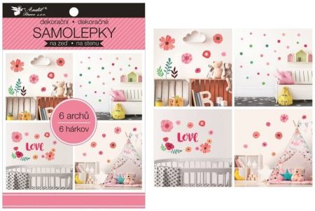 Samolepky na zeď v bloku květiny