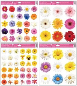 Okenní fólie 30 x 33,5 cm, barevné květiny