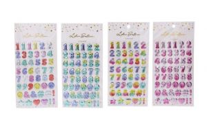 Nálepky 32xx11 cm číslice s glitrem / W017568