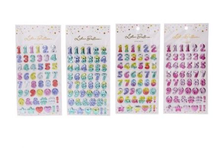 Nálepky 32xx11 cm číslice s glitrem / W017568