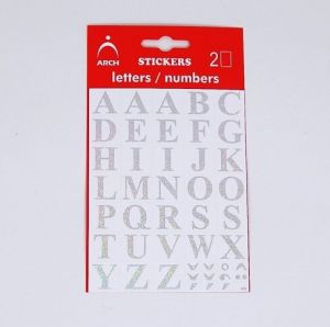 Samolepky Písmena A-Z stříbrná, výška 14 - 2 archy v blistru 453-S