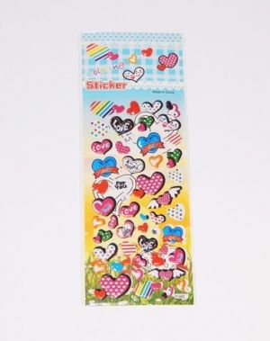 Samolepky plastické 04 srdce černý lem / 171981