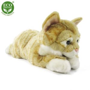 Plyšová kočka mourovatá rezavá 40 cm