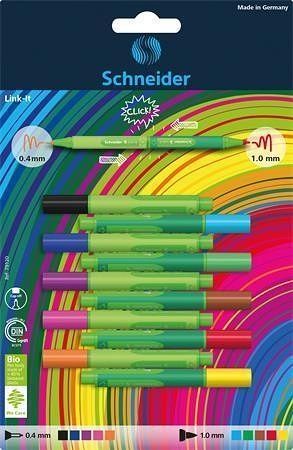 Sada finelinerů a fixů "Link-it", 10 různých barev, SCHNEIDER