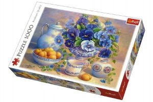 Puzzle Modrá Kytice 1000 dílků v krabici 40x27x6cm