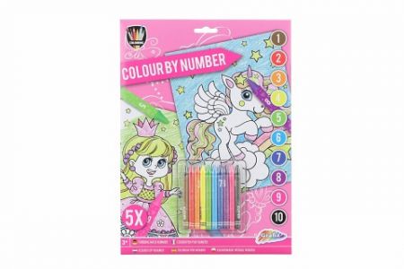 Malování podle čísel Princezna a jednorožci