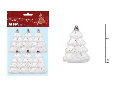 Stromeček 7,5x6,5cm/6ks s glitrem