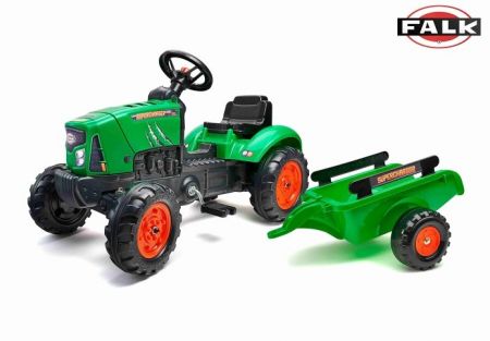FALK Šlapací traktor 2031AB SuperCharger s vlečkou a otevírací kapotou