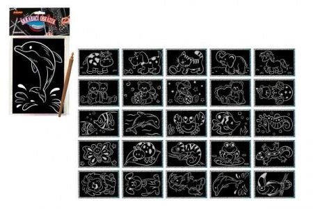 Škrabací obrázek hologram 15x10cm