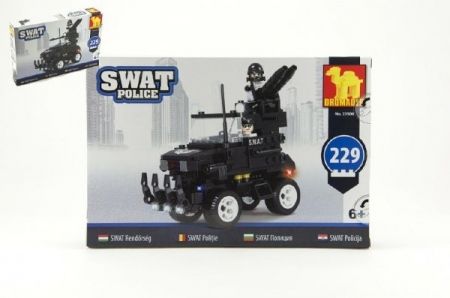 Stavebnice Dromader SWAT Policie Auto 229ks plast v krabici 32x21,5x5cm