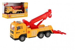 Auto odtahovka plast 16cm na setrvačník na baterie se světlem se zvukem v krabici 21x13x9c