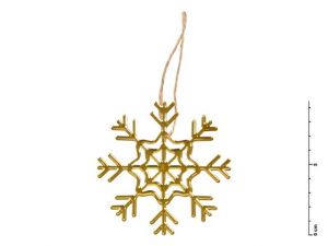 Vločka kov zlatá 6,5 cm - závěs