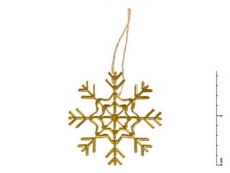 Vločka kov zlatá 6,5 cm - závěs