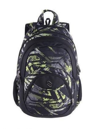 Batoh "Teens Green Riddle", černá-zelená, 2v1, přihrádka na notebook a audio konektor, 32