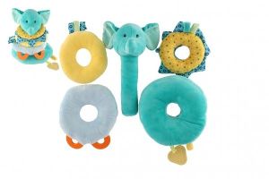 Pyramida/kubus slon plyš 19x25cm v sáčku 0+