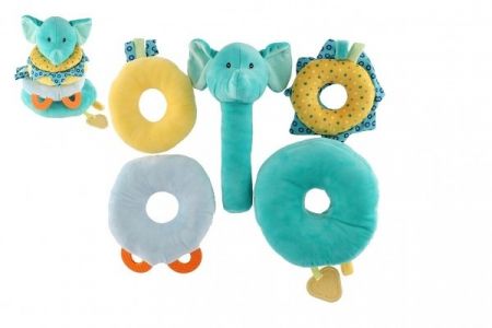 Pyramida/kubus slon plyš 19x25cm v sáčku 0+