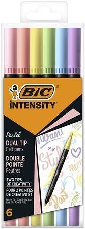 Sada fixů "Intensity", oboustranné, 6 různých pastelových barev, BIC 503826