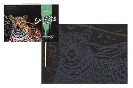 Škrabací obrázek barevný Gepard 40,5x28,5cm A3 v sáčku
