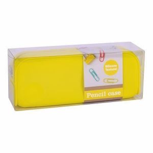 Penál "Fluor", neonově žlutá, se zipem, silikon, APLI 18418