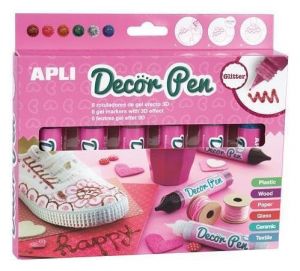 Sada dekoračních popisovačů "Decor Pen", třpytky, gel, APLI 14968