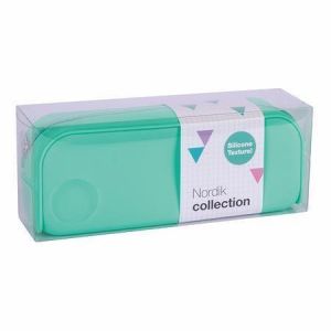 Penál "Nordic", tyrkysová zelená, se zipem, silikon, APLI 18414