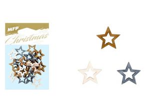Dekorace hvězda 24ks 2cm mix